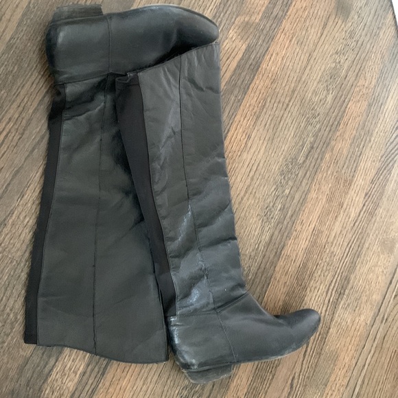 Black leather above knee boots - size 7 - Picture 2 of 7